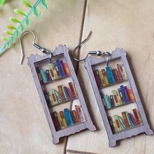 Walnut and acrylic earrings